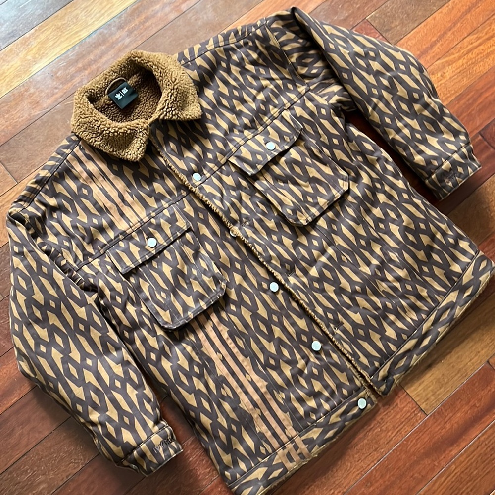 Adidas Ivy Park fleeced lined monogram jacket